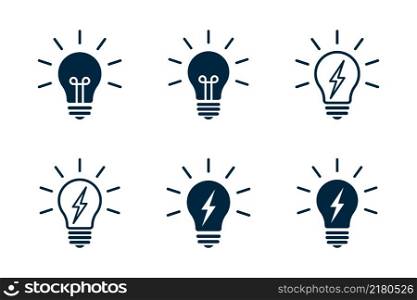 light bulb icon set vector design template in white background