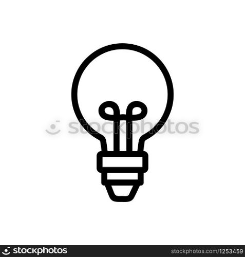 Light bulb icon vector. Thin line sign. Isolated contour symbol illustration. Light bulb icon vector. Isolated contour symbol illustration