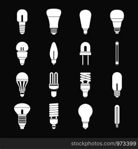Light bulb icons set vector white isolated on grey background . Light bulb icons set grey vector