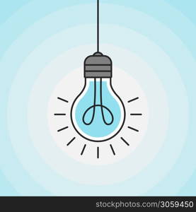 Light bulb idea. Energy and idea symbol. Creative thinking. Vector illustration