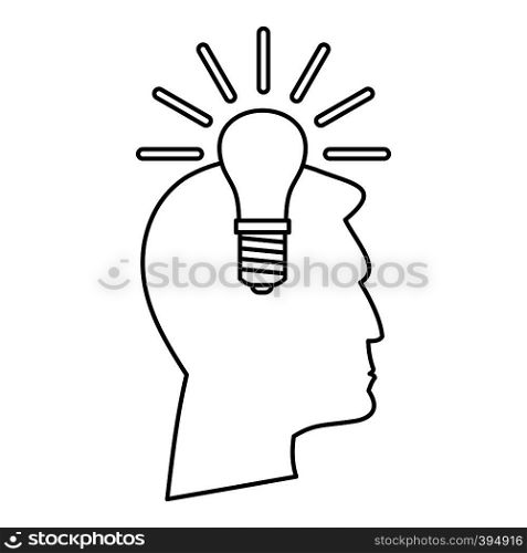 Light bulb idea icon. Outline illustration of light bulb idea vector icon for web. Light bulb idea icon, outline style