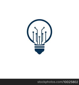 Light bulb idea icon with circuit board inside.