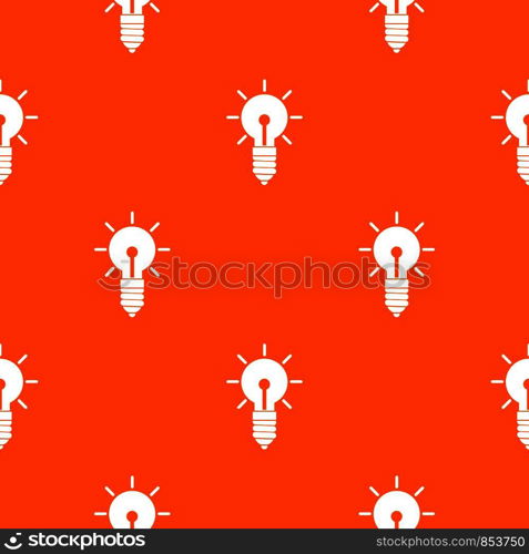 Light bulb idea pattern repeat seamless in orange color for any design. Vector geometric illustration. Light bulb idea pattern seamless