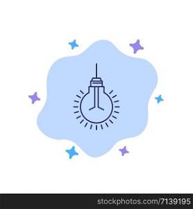 Light, Bulb, Idea, Tips, Suggestion Blue Icon on Abstract Cloud Background