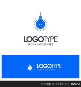 Light, Bulb, Idea, Tips, Suggestion Blue Solid Logo with place for tagline