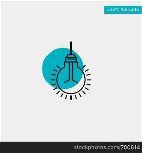 Light, Bulb, Idea, Tips, Suggestion turquoise highlight circle point Vector icon