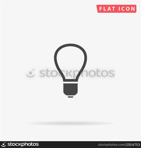 Light Bulb, Lamp flat vector icon. Glyph style sign. Simple hand drawn illustrations symbol for concept infographics, designs projects, UI and UX, website or mobile application.. Light Bulb, Lamp flat vector icon
