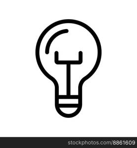 Light bulb line icon isolated on white background. Black flat thin icon on modern outline style. Linear symbol and editable stroke. Simple and pixel perfect stroke vector illustration.