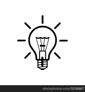 Light Bulb line icon vector, isolated on white background. Idea sign, solution, thinking concept