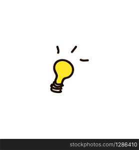 Light Bulb line icon vector, isolated on white background. Idea sign, solution, thinking concept. Lighting Electric lamp. Electricity, cartoon ink pen Icon sketch style Vector illustration for web. Light Bulb line icon vector, isolated on white background. Idea sign, solution, thinking concept. Lighting Electric lamp.