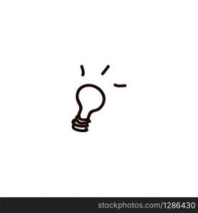 Light Bulb line icon vector, isolated on white background. Idea sign, solution, thinking concept. Lighting Electric lamp. Electricity, cartoon ink pen Icon sketch style Vector illustration for web logo. Light Bulb line icon vector, isolated on white background. Idea sign, solution, thinking concept. Lighting Electric lamp.