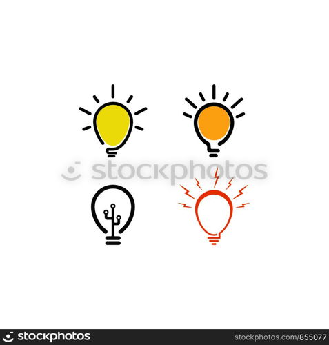 light bulb logo template vector icon illustration design