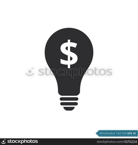 Light bulb Money Dollar Sign Icon Vector Template Flat Design