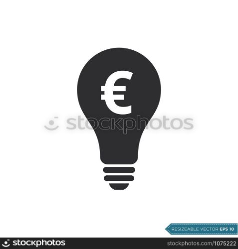 Light bulb Money euro Icon Vector Template Flat Design