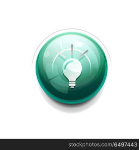 Light bulb, new idea concept web button. Light bulb, new idea concept web button, vector illustration