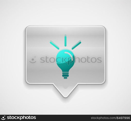 Light bulb, new idea concept web button. Light bulb, new idea concept web button, vector illustration