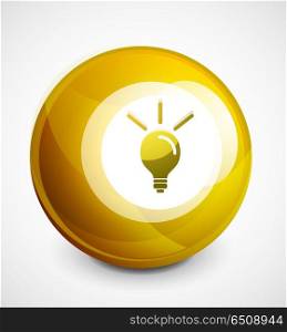 Light bulb, new idea concept web button. Light bulb, new idea concept web button, vector illustration
