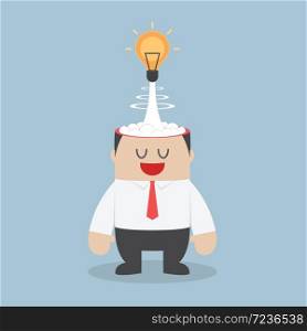 Light bulb of idea exploding from businessman head, VECTOR, EPS10