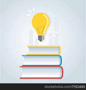 light bulb on books icon. education concepts, vector illustration design