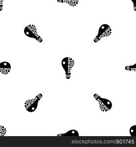 Light bulb pattern repeat seamless in black color for any design. Vector geometric illustration. Light bulb pattern seamless black