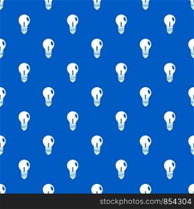 Light bulb pattern repeat seamless in blue color for any design. Vector geometric illustration. Light bulb pattern seamless blue
