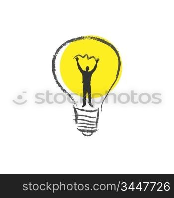 Light bulb. The concept of idea.