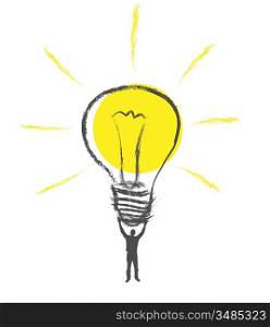 Light bulb. The concept of idea.