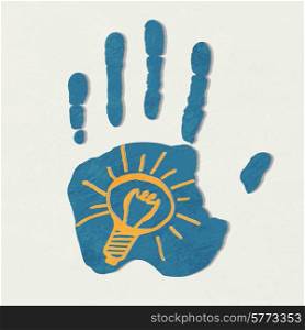 Light bulb. The concept of idea. light bulb in the hand of man.