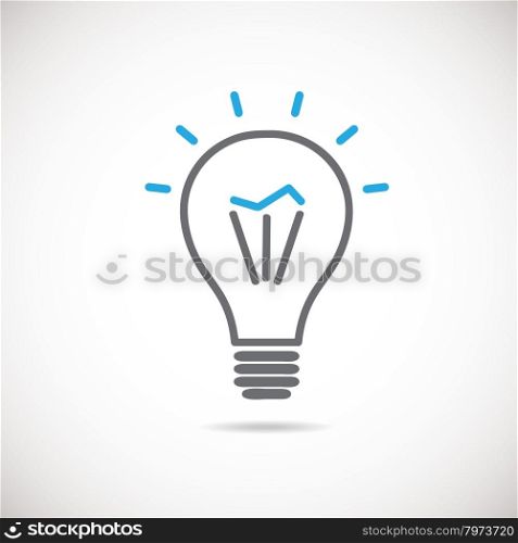 Light bulb vector icon, idea concept. Vector lamp sign