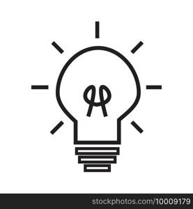 Light bulb vector icon. Symbols on white background