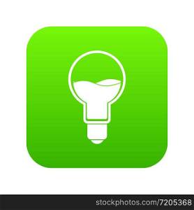 Light bulb with blue water inside icon digital green for any design isolated on white vector illustration. Light bulb with blue water inside icon digital green