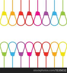 Light bulb with colorful in a row