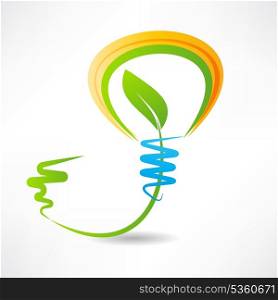 light bulb with leaf inside. design element icon