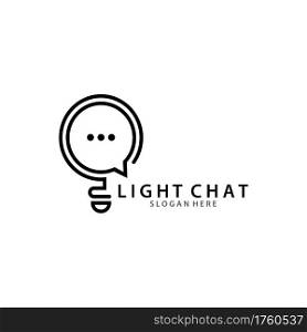 Light chat logo template icon design