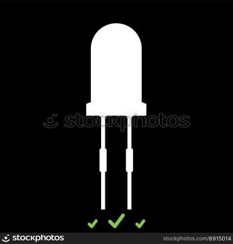 Light diode it is white icon .. Light diode it is white icon . Flat style