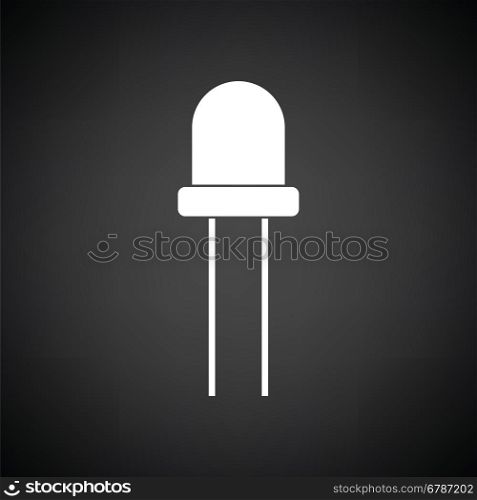 Light-emitting diode icon. Black background with white. Vector illustration.