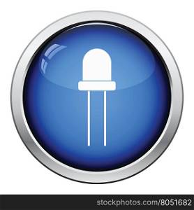 Light-emitting diode icon. Glossy button design. Vector illustration.