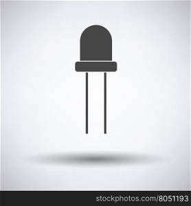 Light-emitting diode icon on gray background with round shadow. Vector illustration.