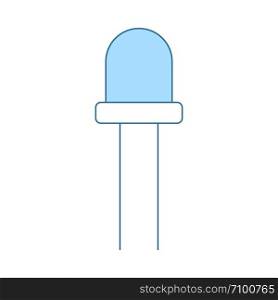 Light-emitting Diode Icon. Thin Line With Blue Fill Design. Vector Illustration.