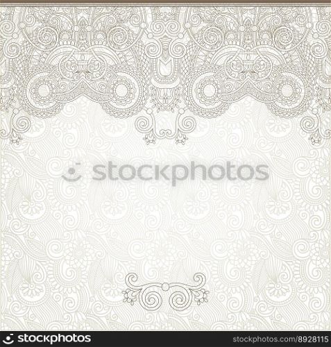Light floral frame on paisley background vector image
