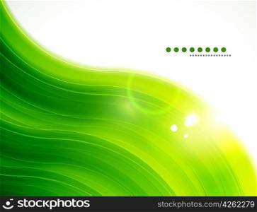 Light glittering green wave background