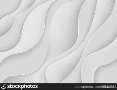 Light Gray and White Flowing Waves - Abstract Background as Modern Elegant Curves in Vector Illustration