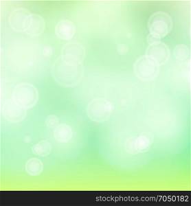Light Green Background Vector. Bokeh Background With Vintage Filter.. Blur Abstract Image With Shining Lights Vector. Green Bokeh Background