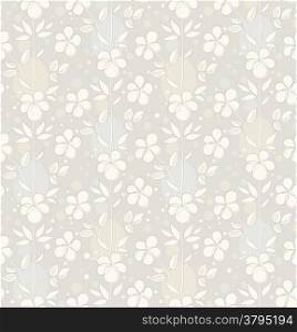 Light grey vector seamless background with decorative flowers