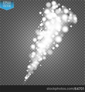 Light hurricane effect. Vector glowing tornado, swirling storm cone of shining stardust sparkles on transparent background. Glittering blizzard funnel, ice cold magical illumination. Whirlwind weather. Light hurricane effect. Vector glowing tornado, swirling storm cone of shining stardust sparkles on transparent background. Glittering blizzard funnel, ice cold magical illumination. Whirlwind weather.Vector