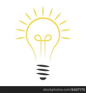 Light idea bulb, icon lamp lightbulb electric solution glow think