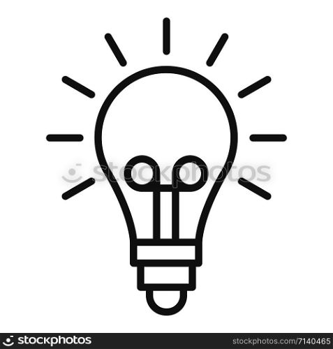 Light idea bulb icon. Outline light idea bulb vector icon for web design isolated on white background. Light idea bulb icon, outline style