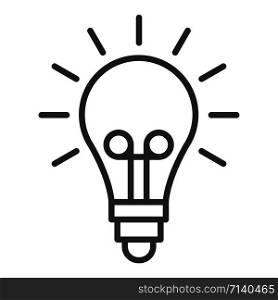 Light idea bulb icon. Outline light idea bulb vector icon for web design isolated on white background. Light idea bulb icon, outline style