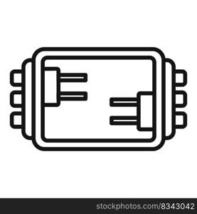 Light junction box icon outline vector. Safety light. Control close. Light junction box icon outline vector. Safety light