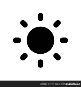 Light mode black glyph ui icon. Daytime theme. Adjust screen brightness. User interface design. Silhouette symbol on white space. Solid pictogram for web, mobile. Isolated vector illustration. Light mode black glyph ui icon